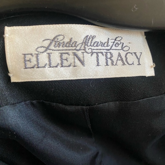 ELLEN TRACY Wool Blazer Double Breasted Single Button BLACK SIZE 12 Gothic EUC - Picture 4 of 10